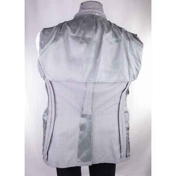 Vintage ARNIE Wool Blend 2-Pcs Blazer Jacket Cost / Vest Gray Micro Check Sz 42R - Picture 15 of 16